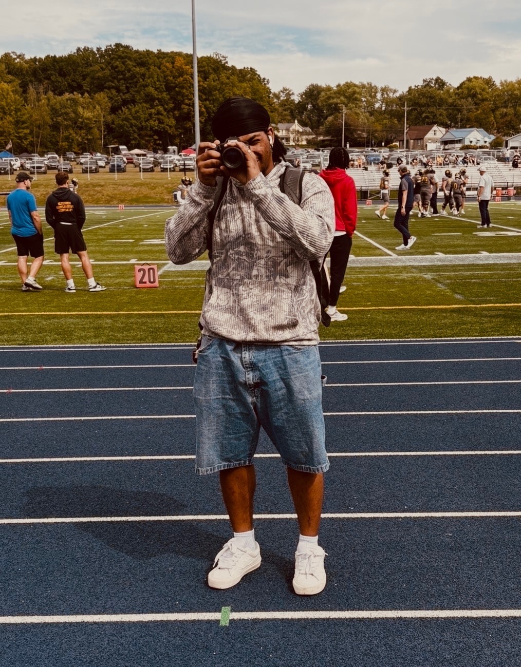 Isaiah Beckham shooting on the field